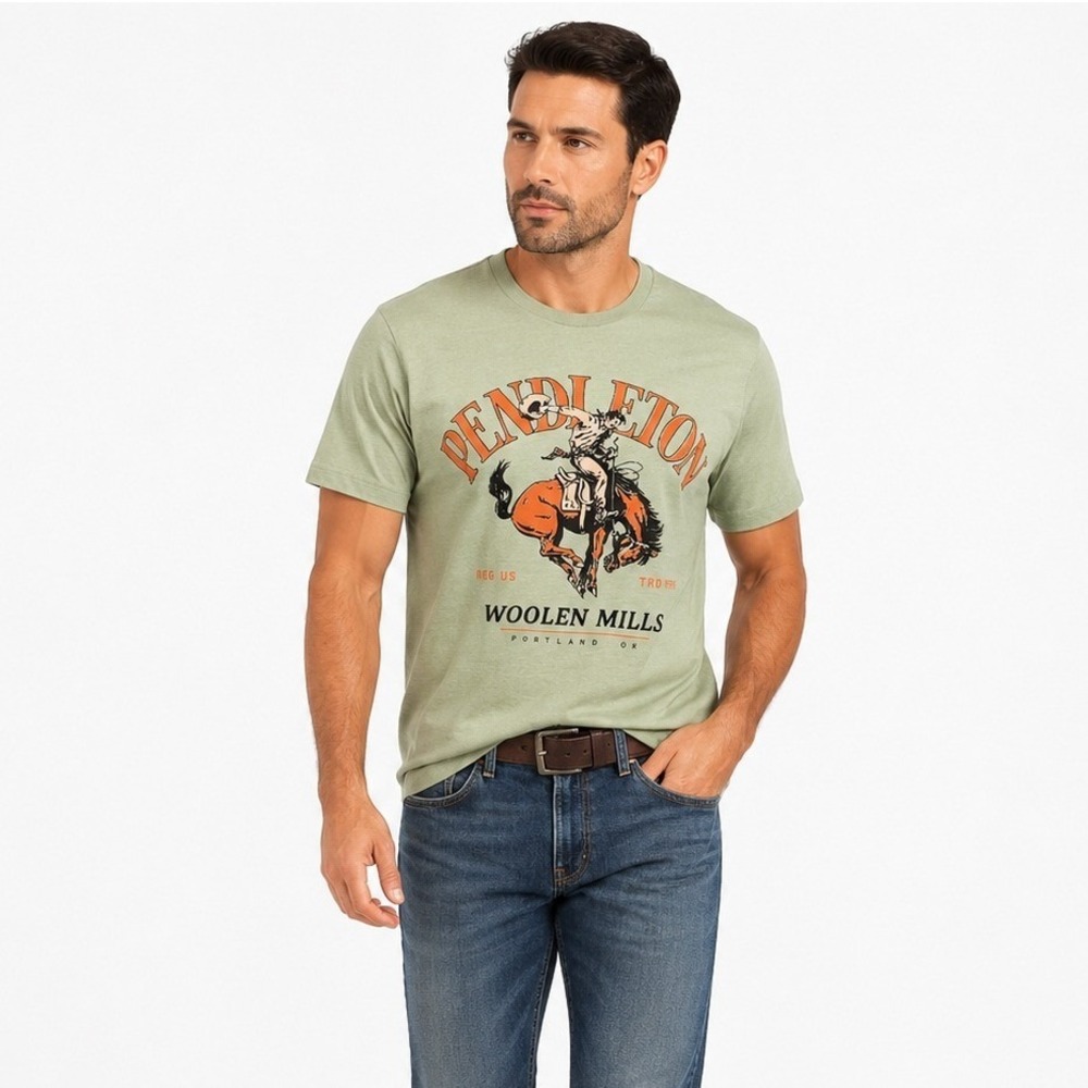 Pendleton Men's Crewneck Short Sleeve Bucking Horse Graphic T-Shirt Sz Small NWT